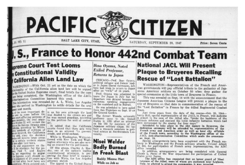 The Pacific Citizen, Vol. 25 No. 11 (September 20, 1947) (ddr-pc-19-38)