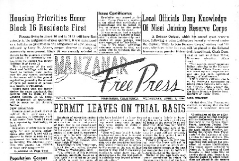 Manzanar Free Press Vol. 5 No. 28 (April 5, 1944) (ddr-densho-125-225)