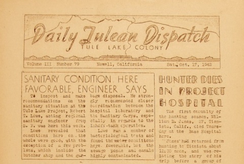 Tulean Dispatch Vol. III No. 79 (October 17, 1942) (ddr-densho-65-77)