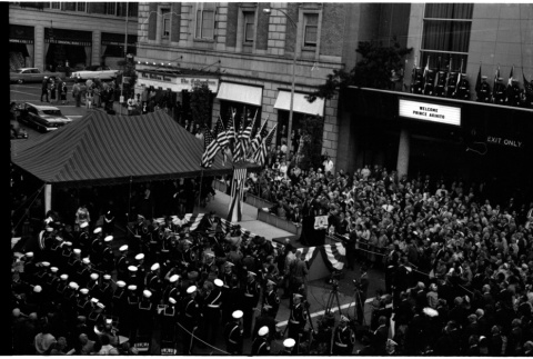 Ceremony welcoming Crown Prince Akihito and Crown Princess Michiko at Olympic Hotel in Seattle (ddr-densho-363-348)