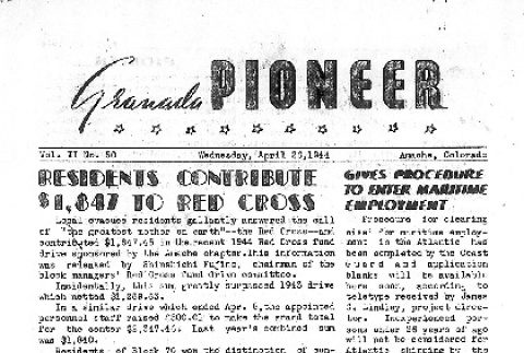 Granada Pioneer Vol. II No. 50 (April 26, 1944) (ddr-densho-147-163)
