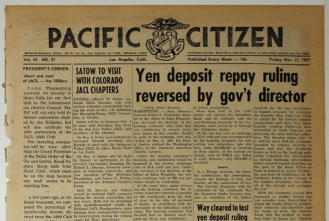 Pacific Citizen, Vol. 45, No. 21 (November 25, 1957) (ddr-pc-29-47)