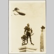 British blimp flying over a statue (ddr-njpa-13-192)