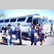 Pilgrims arriving on buses (ddr-densho-294-30)