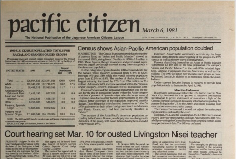 Pacific Citizen, Whole No. 2128, Vol. 92, No. 9 (March 6, 1981) (ddr-pc-53-9)