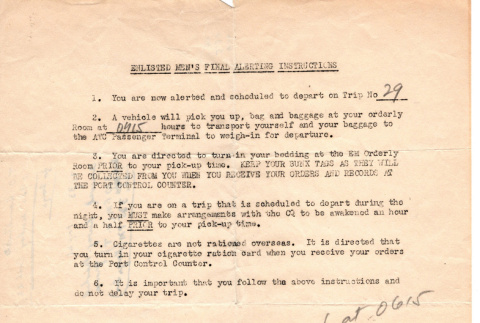 Enlisted Men's Final Alerting Instructions (ddr-densho-563-39)
