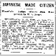 Japanese Made Citizen. Honolulu Judge Admits Man Who Served in U.S. Army. (January 20, 1919) (ddr-densho-56-316)