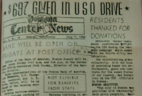 Pomona Center News Vol. I No. 13 (July 7, 1942) (ddr-densho-193-13)