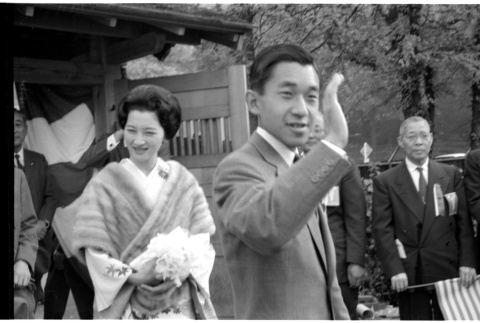 Crown Prince Akihito and Crown Princess Michiko visiting the Seattle Japanese Garden (ddr-densho-363-351)