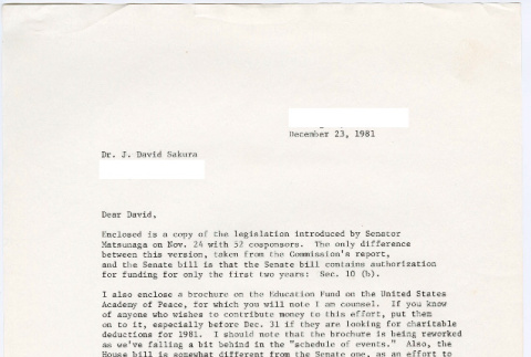 Letter from Charles Smith to Dr. J. David Sakura (ddr-densho-523-779)