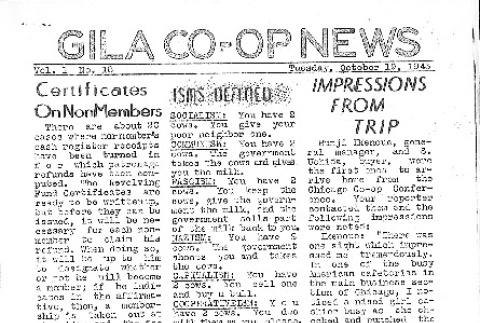 Gila Co-op News, Vol. I No. 18 (October 19, 1943) (ddr-densho-141-173)
