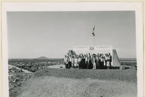 Group at Gila River monument (ddr-densho-37-1466)