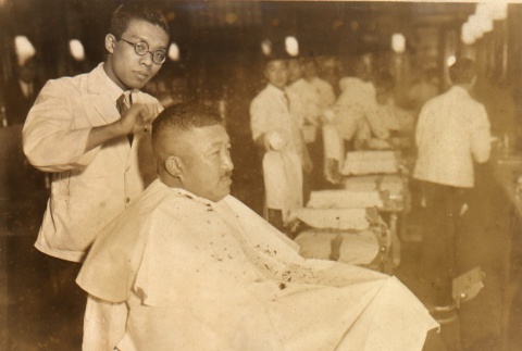 A man getting a haircut (ddr-njpa-4-70)