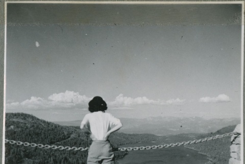 A woman looking out at a scenic outlook (ddr-densho-338-248)