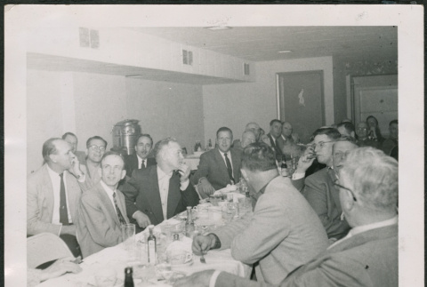 Large group of men around table (ddr-densho-293-163)