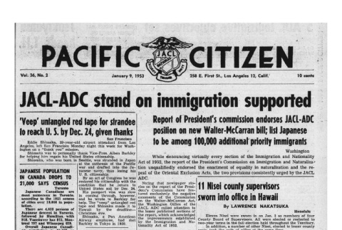 The Pacific Citizen, Vol. 36 No. 2 (January 9, 1953) (ddr-pc-25-2)