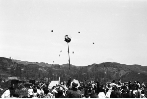 Crowd playing a ball game at community event (ddr-ajah-6-742)