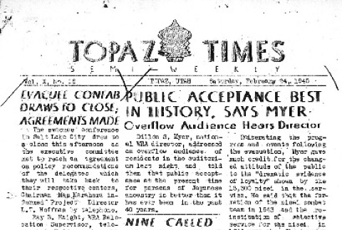 Topaz Times Vol. X No. 16 (February 24, 1945) (ddr-densho-142-384)