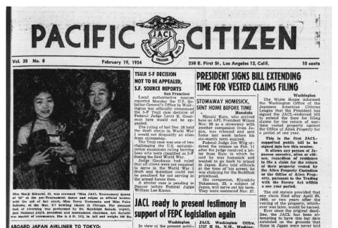 The Pacific Citizen, Vol. 38 No. 8 (February 19, 1954) (ddr-pc-26-8)