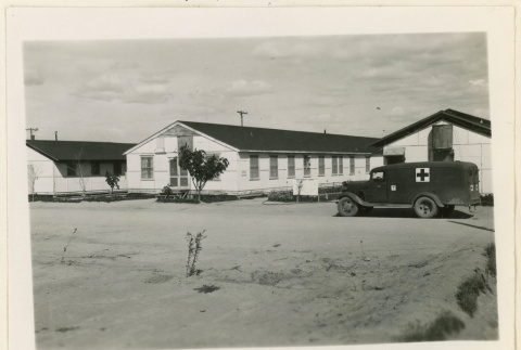 Ambulance outside the Canal hospital (ddr-densho-37-1056)