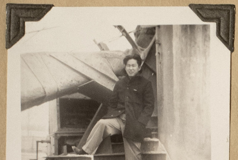 Gary on a steam shovel (ddr-densho-542-404)