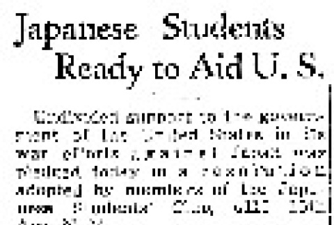 Japanese Students Ready to Aid U.S. (December 11, 1941) (ddr-densho-56-538)