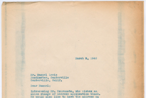 Letter from Harry Konda to Manuel Lewis (ddr-densho-491-27)