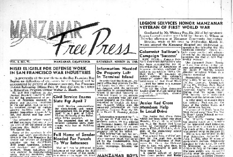 Manzanar Free Press Vol. 6 No. 79 (March 24, 1945) (ddr-densho-125-323)