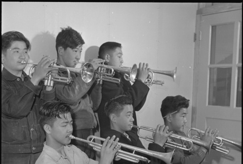 Camp high school brass band (ddr-densho-37-533)