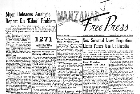 Manzanar Free Press Vol. 5 No. 20 (March 8, 1944) (ddr-densho-125-217)