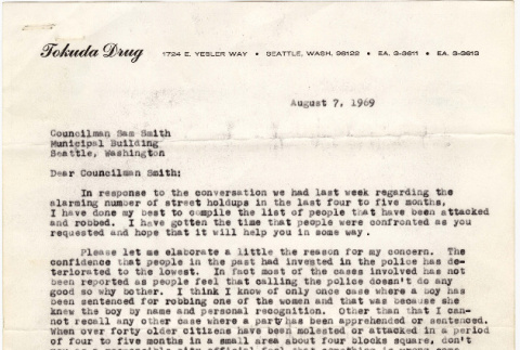 Letter to Seattle Councilman Sam Smith from George Tokuda (ddr-densho-383-492)