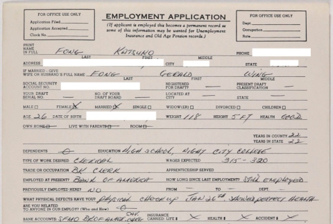 Employment application (ddr-densho-424-520)
