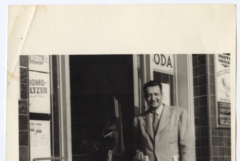 Man outside a shop (ddr-densho-542-798)