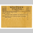 Western Union telegraph from Masao Okine to S. Okine. September 26, 1946 (ddr-csujad-5-162)
