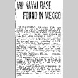 Jap Naval Base Found in Mexico (February 7, 1915) (ddr-densho-56-261)