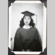 Tokiko Irene Takahashi in graduation robe (ddr-densho-355-861)