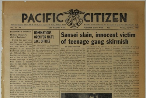 Pacific Citizen, Vol. 46, No. 17 (April 25, 1958) (ddr-pc-30-17)