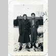 Two soldiers standing in snow (ddr-densho-22-408)