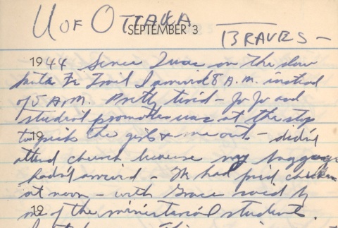 Diary entry, September 3, 1944 (ddr-densho-72-88)