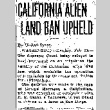 California Alien Land Ban Upheld (February 20, 1933) (ddr-densho-56-437)