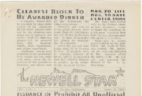 The Newell Star, Vol. I, No. 2 (March 16, 1944) (ddr-densho-284-7)