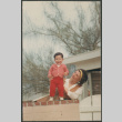 Woman and baby standing on wall (ddr-densho-523-408)
