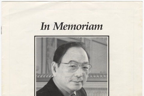In Memoriam booklet for U.S. Senator, Spark Masayuki Matsunaga (April 17-19, 1991) (ddr-janm-4-37)