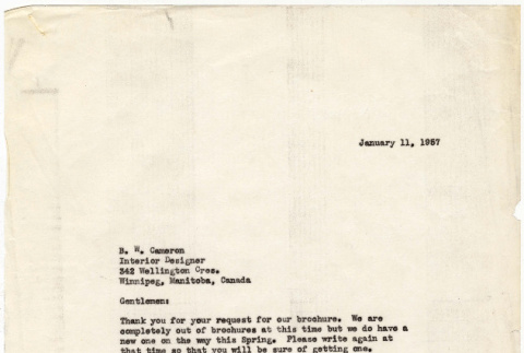 Letter from Jean Tushiya for Takahashis to B.W. Cameron (ddr-densho-424-75)