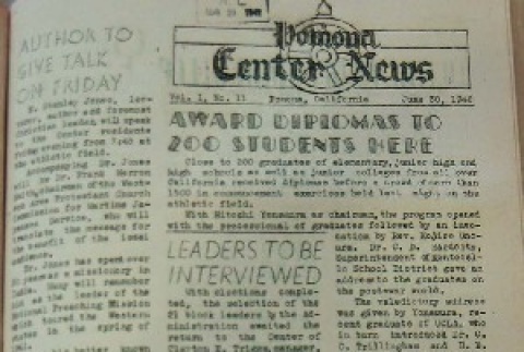 Pomona Center News Vol. I No. 11 (June 30, 1942) (ddr-densho-193-11)