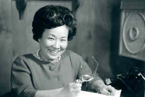 Sakaye Shigekawa in her Office (ddr-csujad-29-20)