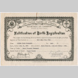 Certificate for Birth Registration (ddr-densho-410-18)