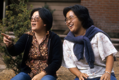 Eileen Yemoto and Marilyn Ohama talking (ddr-densho-336-806)
