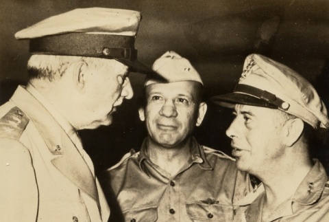 Three uniformed U.S. military leaders speaking (ddr-njpa-2-764)