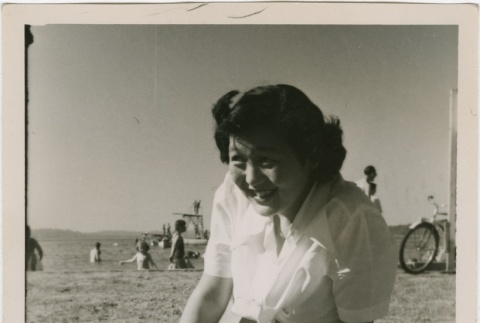 Woman on the beach (ddr-densho-201-437)